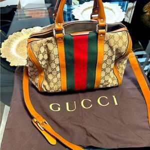 Authentic Gucci Boston Bag GG canvas